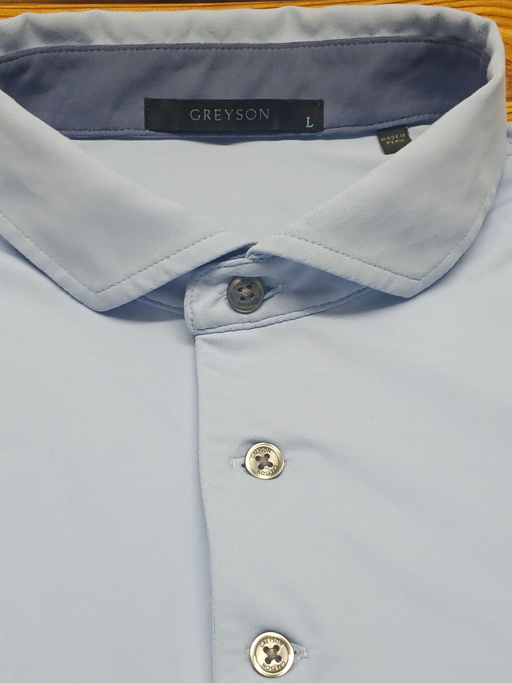 Greyson Men's Light Blue Short-Sleeve Polo Shirt